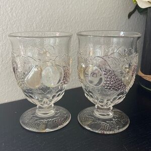 WESTMORELAND Della Robbia Flashed Set of 2 pcs Footed Tumbler Glass